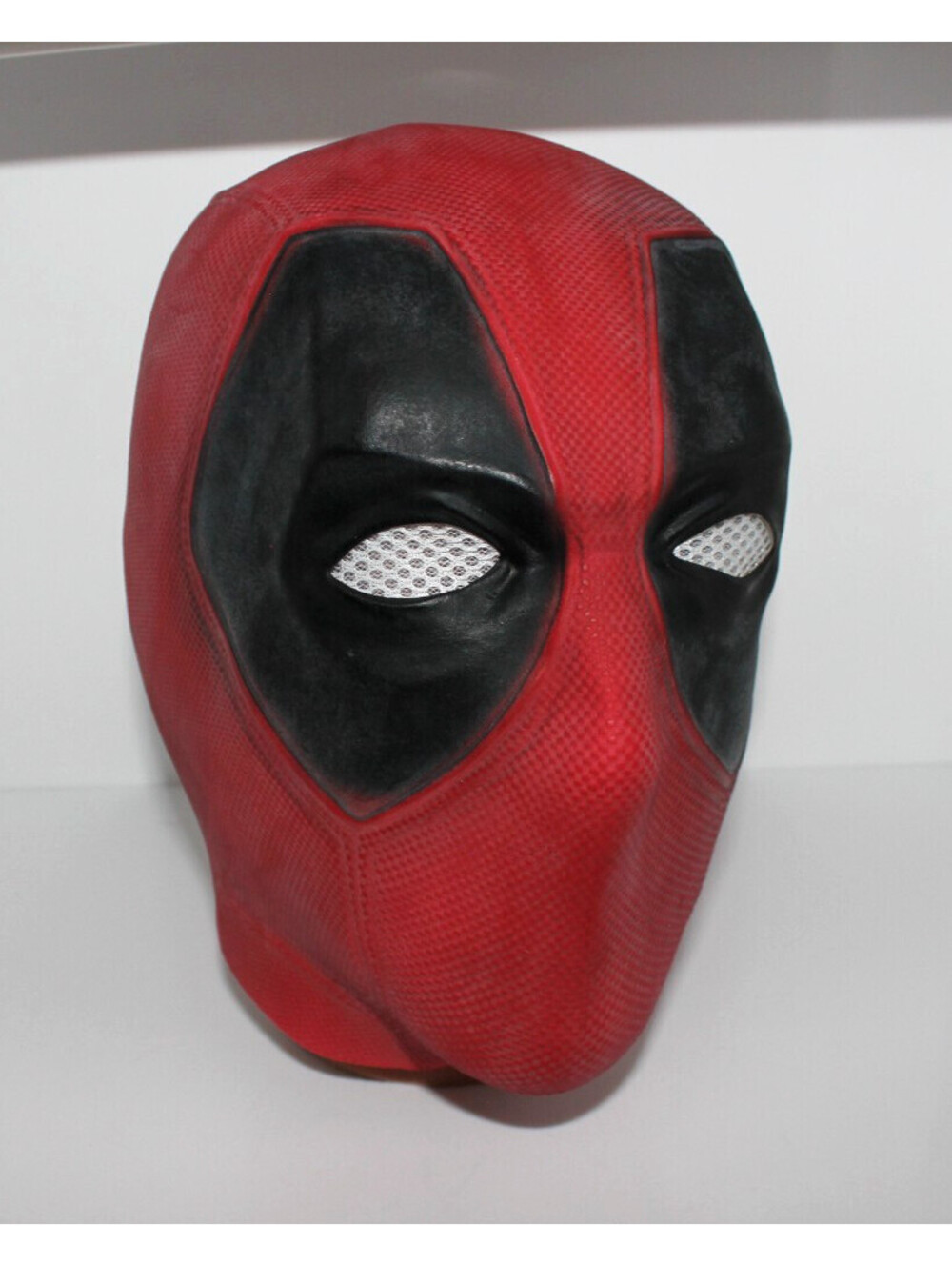 Marvel Deadpool Mask Cosplay Latex Vinyl Full Head Costume Mesh Eyes Red Black